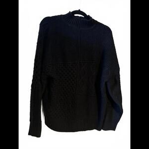 American Eagle Black Cable Knit Sweater - Cozy & Stylish